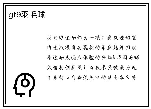 gt9羽毛球